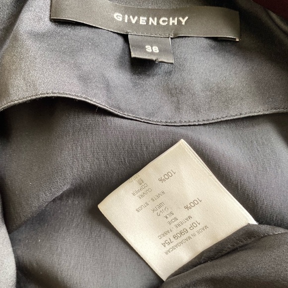 Givenchy Black Silk Gold detail top size 36 (4) - Picture 5 of 11